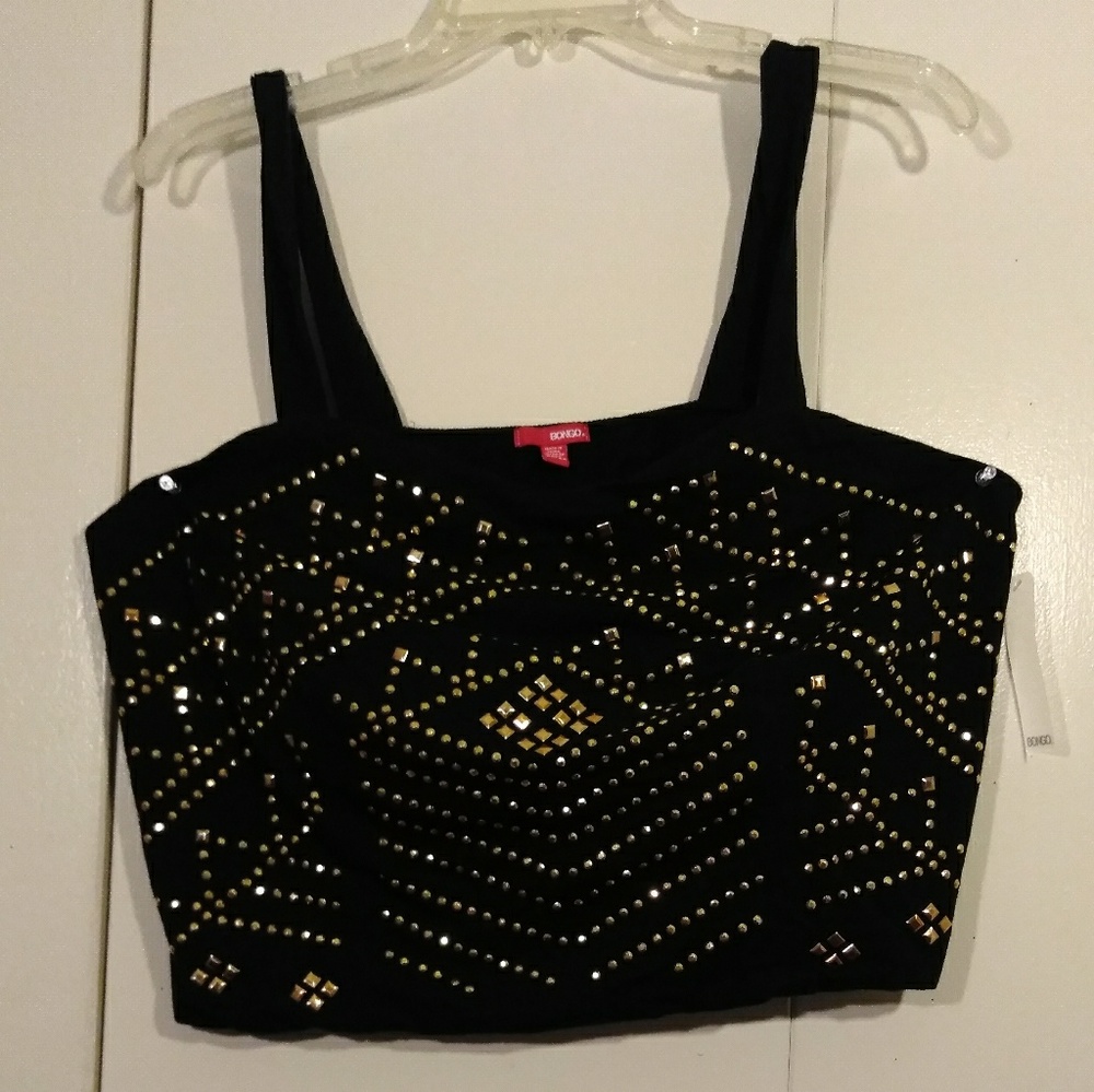 Sexy Black and Gold Crop Top